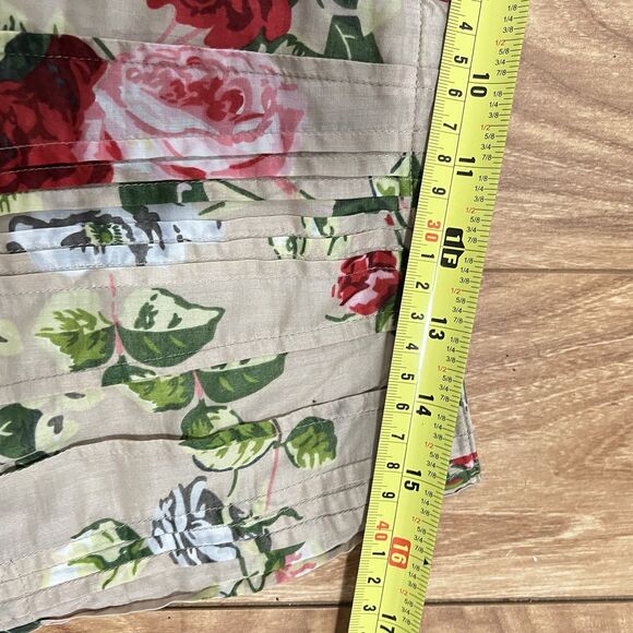 Cabi Skirt Womens 8 Beige Floral Pleated Full Lined Garden Party Spring Summer - Picture 4 of 7